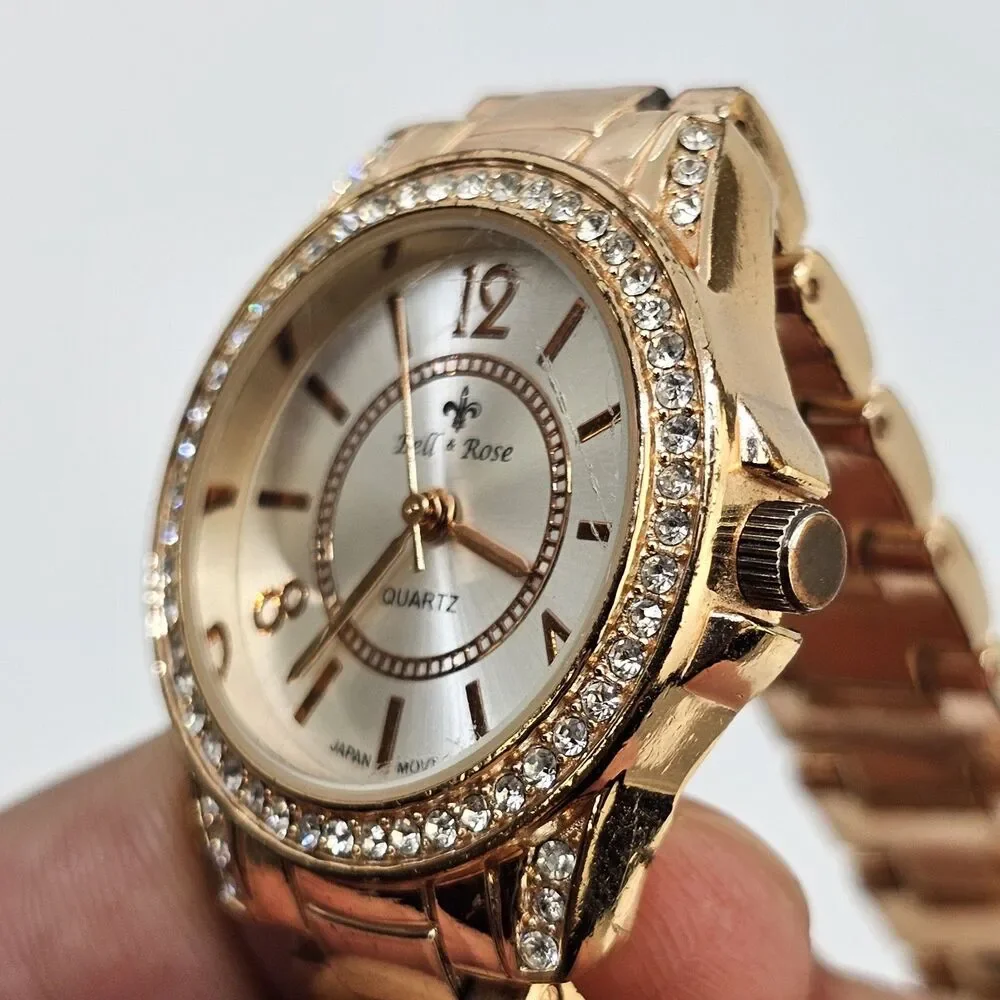 Bell Rose‎ Women's Watch 30MM Gold Dial Gold Bracelet Band 7